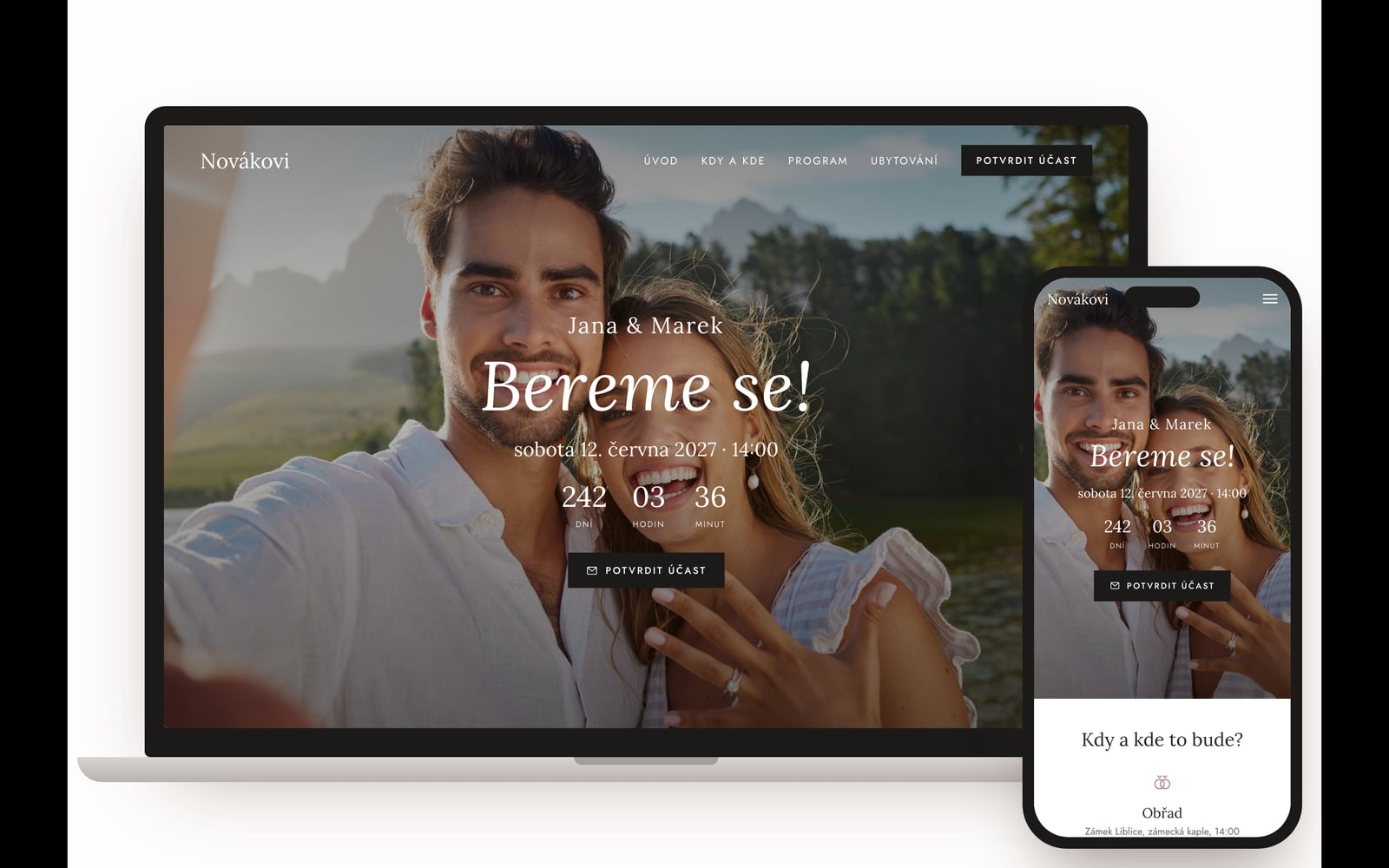 Svatební web v nové verzi WeMarry na notebooku a mobilu